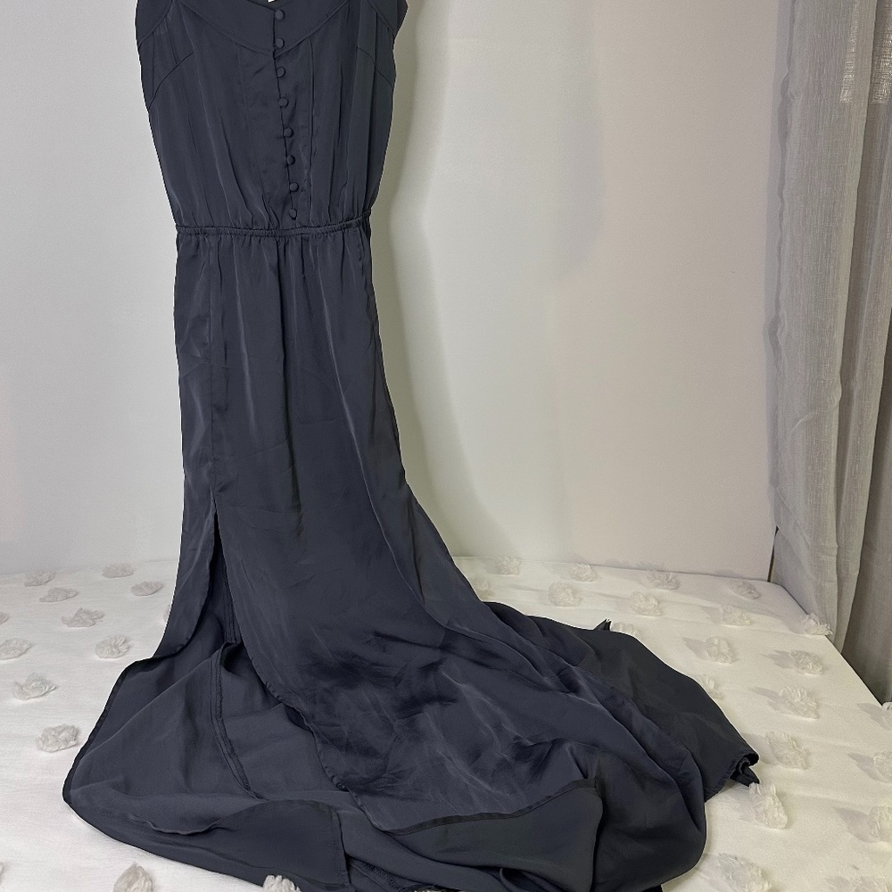 H&M Conscious Collection Spaghetti Strap Gunmetal Grey Slip Dress